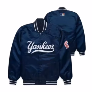 Customized Design Team Name & Number Starter Jacket Bomber Jacket Collage Batch Embroidered Satin Baseball Jacket for Man