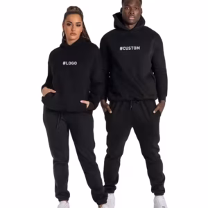 Heavyweight Cotton Fleece Private Label Custom Mens Sweat suit Sets With Hoodie Blank Sweat Suits Unisex