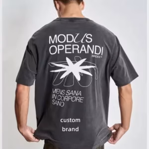 Men's High Quality 100% Cotton T-Shirt Custom Logo Design Oversized Dropped Shoulder Blank Washed Knitted Fabric