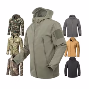 Men's Outdoor Tactical Jacket Waterproof Softshell Hooded Jacket Hiking Camping Winter Coat Fleece Windbreaker