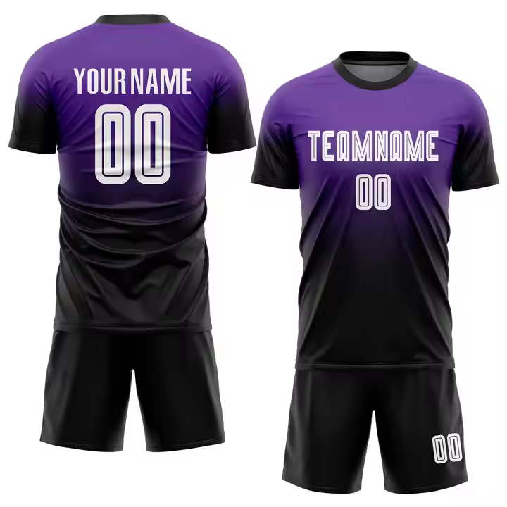 Top High Quality Football Uniform Wear Set/ Team Football Kits Quick Dry Sublimated Soccer soccer jersey suit Shirts & Tops