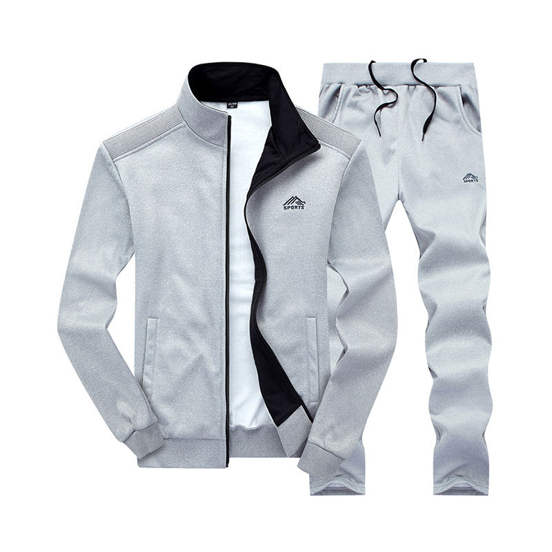 Men’s Classic Autumn Tracksuit Set – Two-Piece Polyester Sportswear with Sweat Jacket and Joggers Made in Pakistan