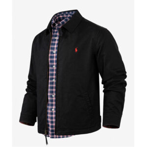 Stitching Expert Men’s Micro Label Embroidered Bomber Jacket – Waterproof Casual Fall Coat with Quilted Cotton Lining